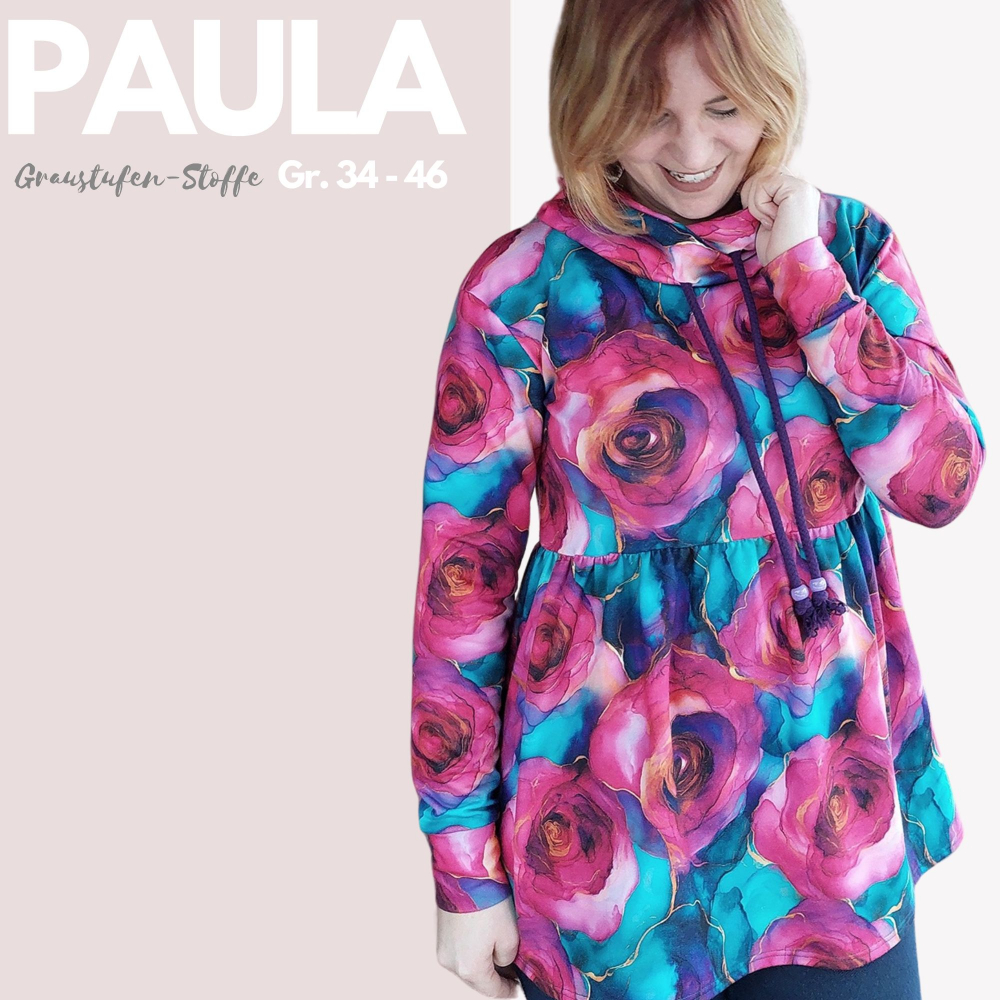 Schnittmuster Hoodie  „Paula“ als E-Book oder Papierschnittmuster.